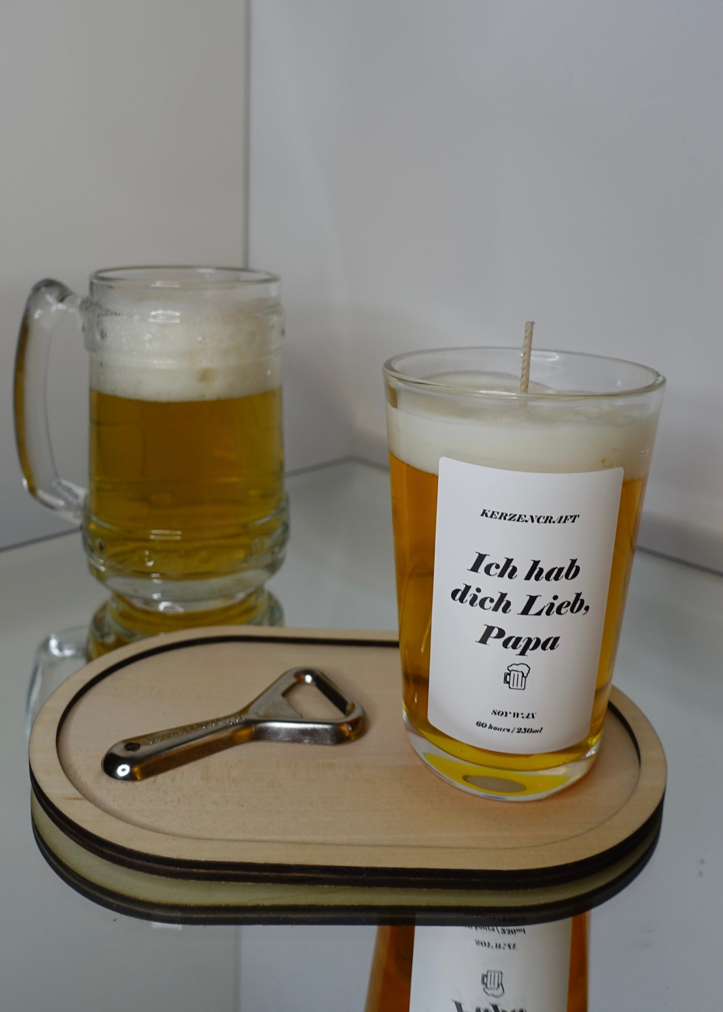 Vatertagskerze Bier im Glas 🍻