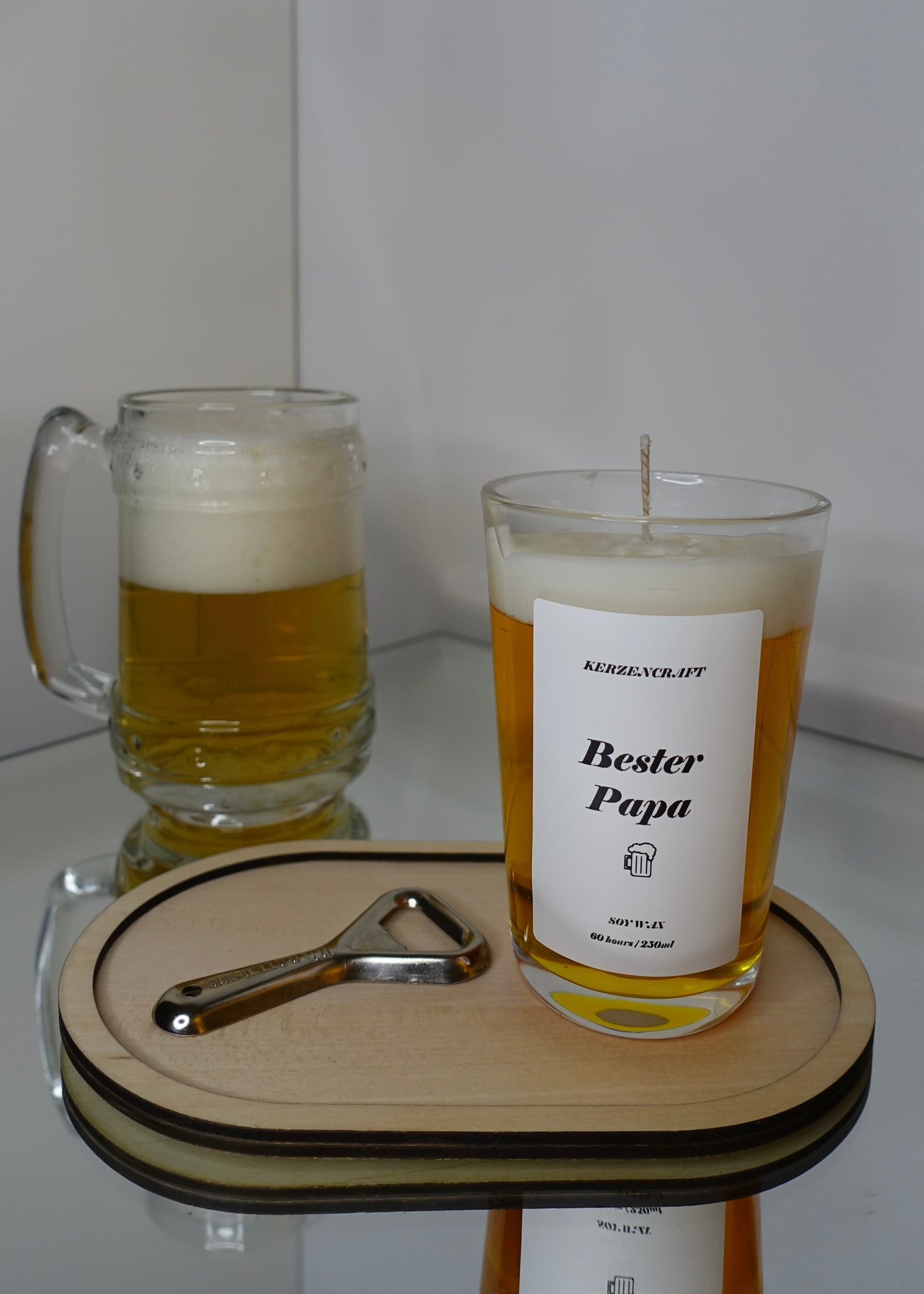 Vatertagskerze Bier im Glas 🍻