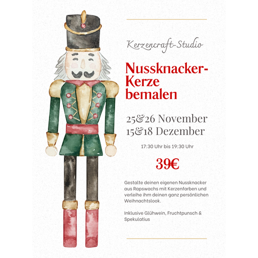 Kerzen-Workshop: Nussknacker-Kerze bemalen