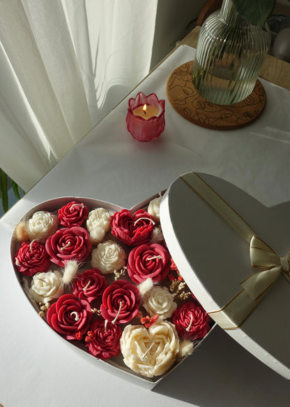 Kerzenblumenstrauß-Box „Valentine Rose“ 💝