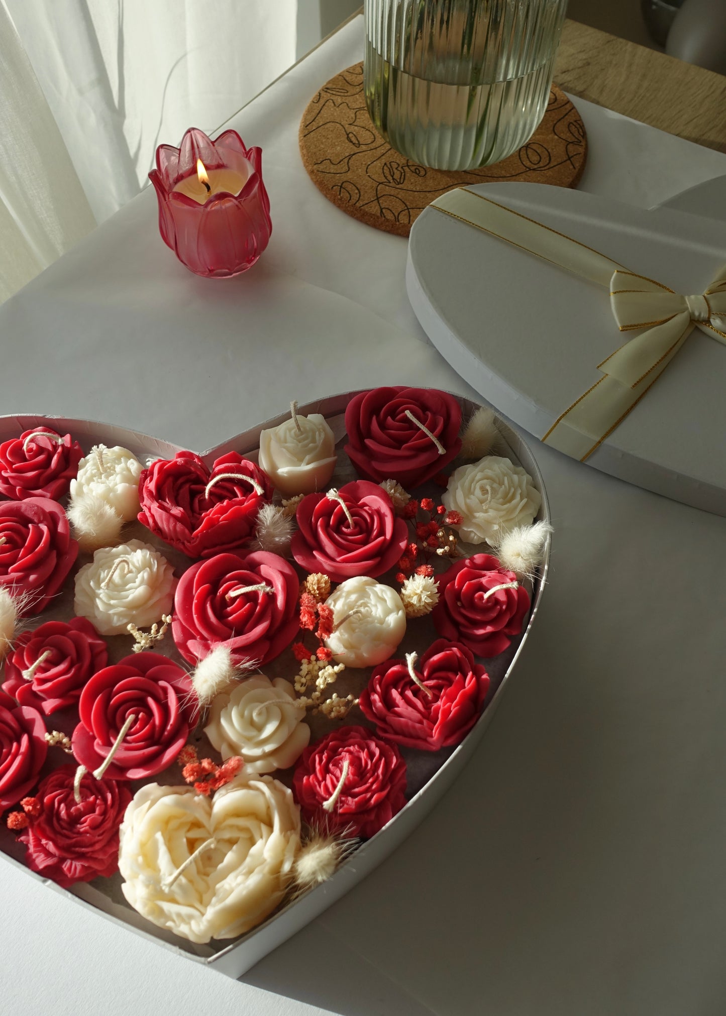 Kerzenblumenstrauß-Box „Valentine Rose“ 💝