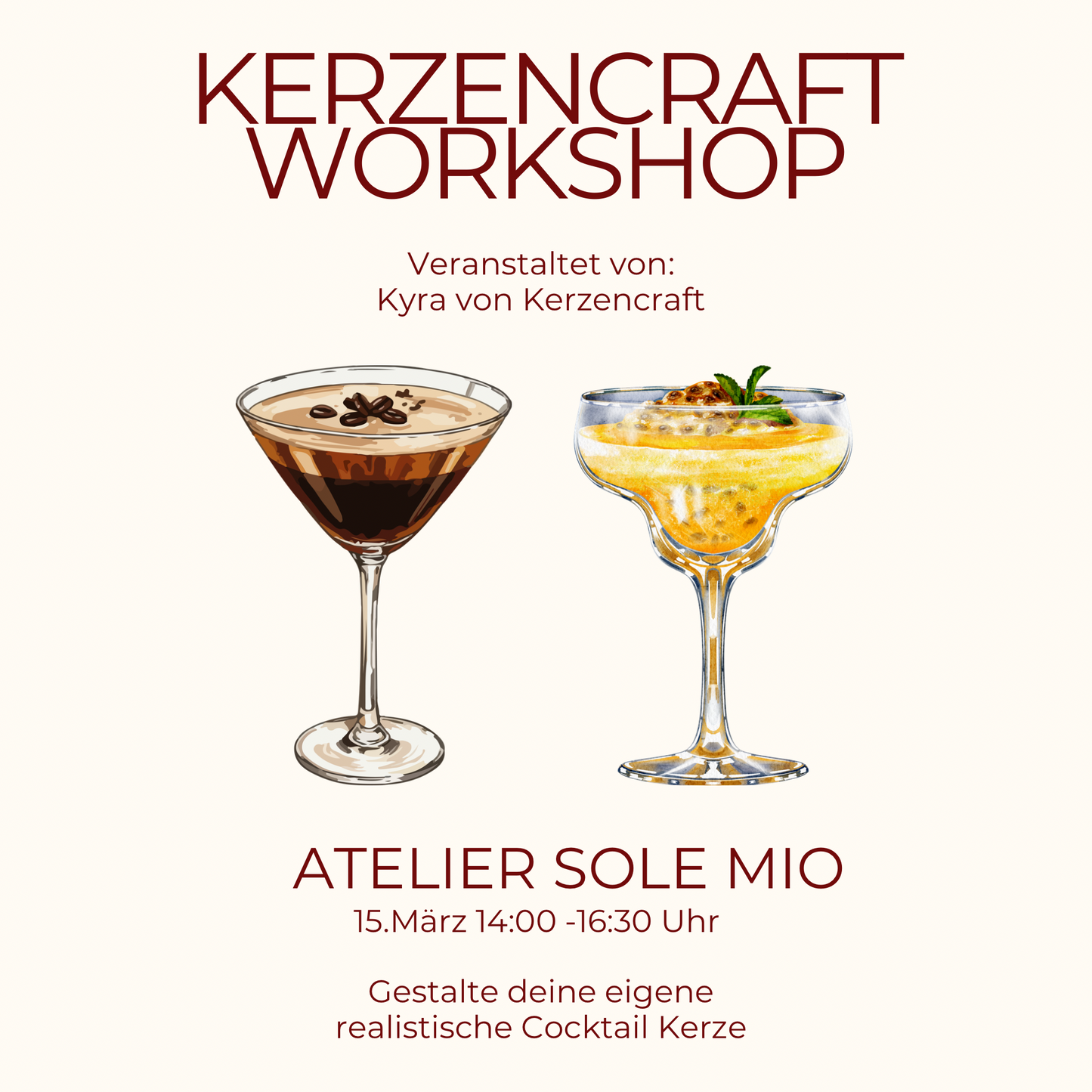 Kerzen-Workshop: Cocktail Duftkerze selbst gestalten