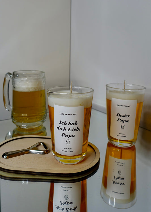 Vatertagskerze Bier im Glas 🍻