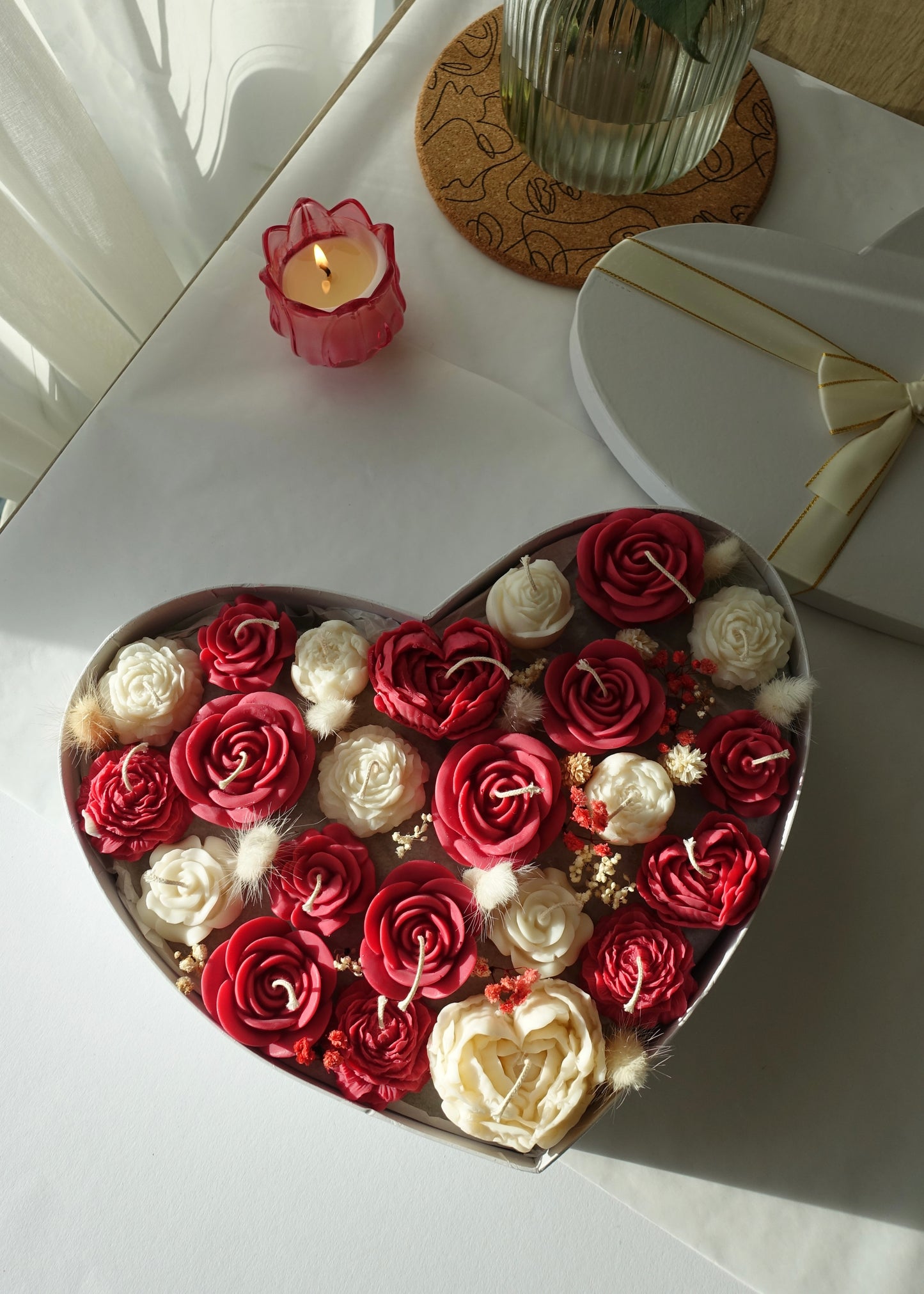 Kerzenblumenstrauß-Box „Valentine Rose“ 💝