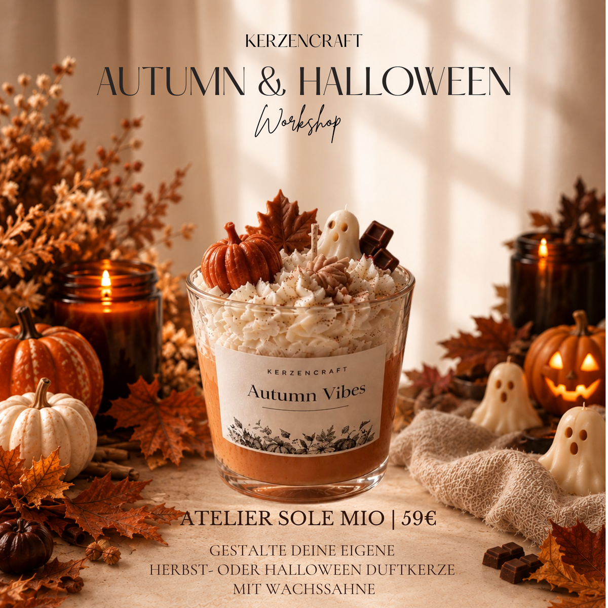 Kerzen-Workshop: Autumn & Halloween Kerze selbst gestalten