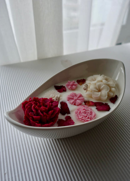 Blumengarten mit getrockneten Blüten