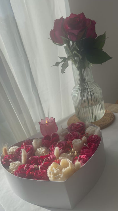 Kerzenblumenstrauß-Box „Valentine Rose“ 💝